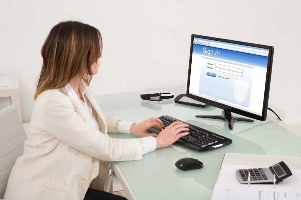 woman using a personal computer